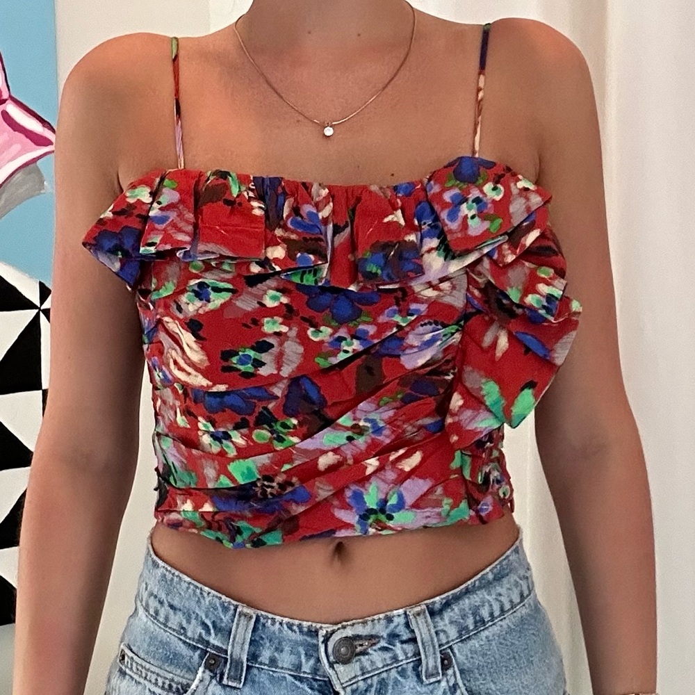 NWT Zara Ruffle Floral Corset